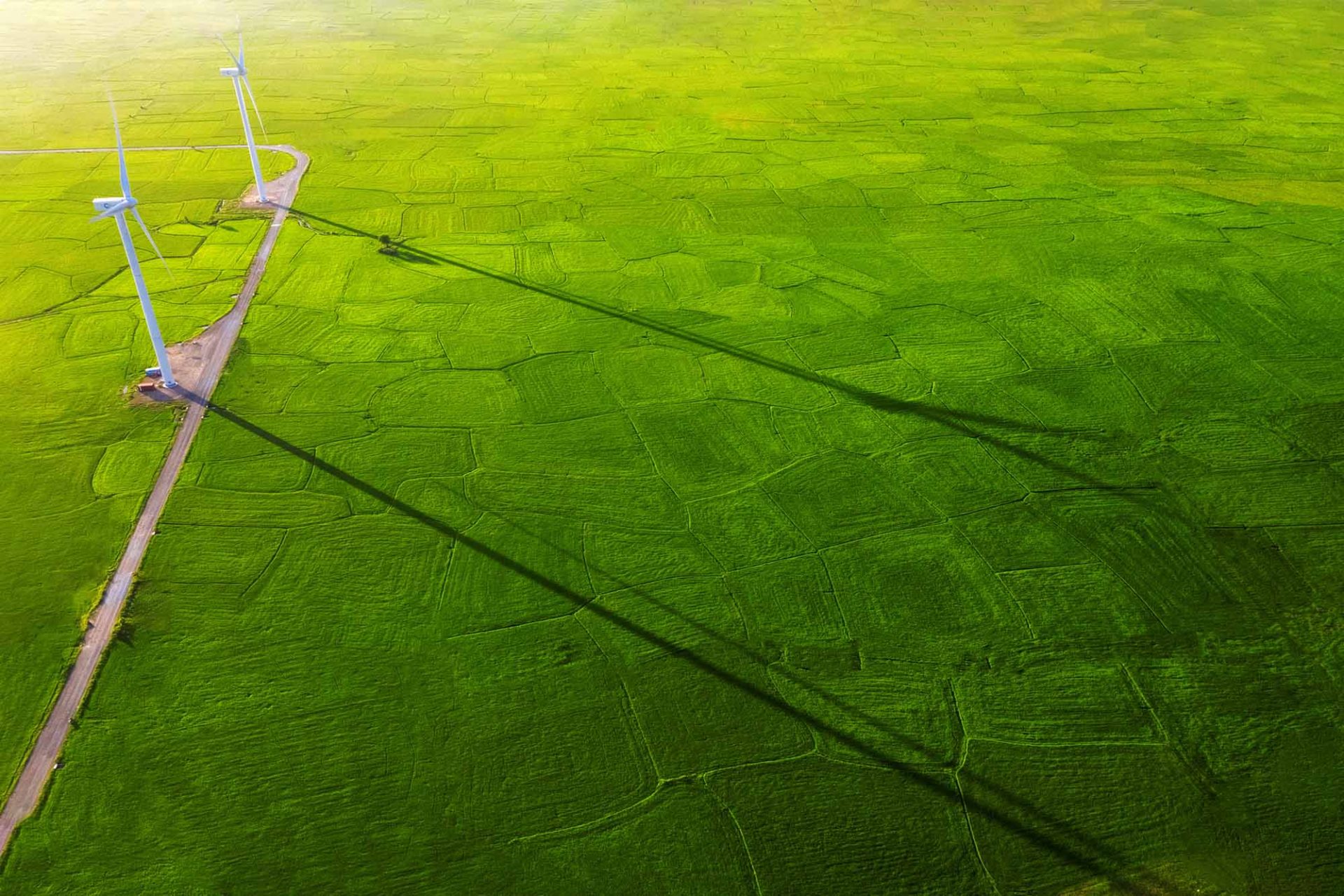 Landscape With Turbine Green Energy Electricity, Windmill For El